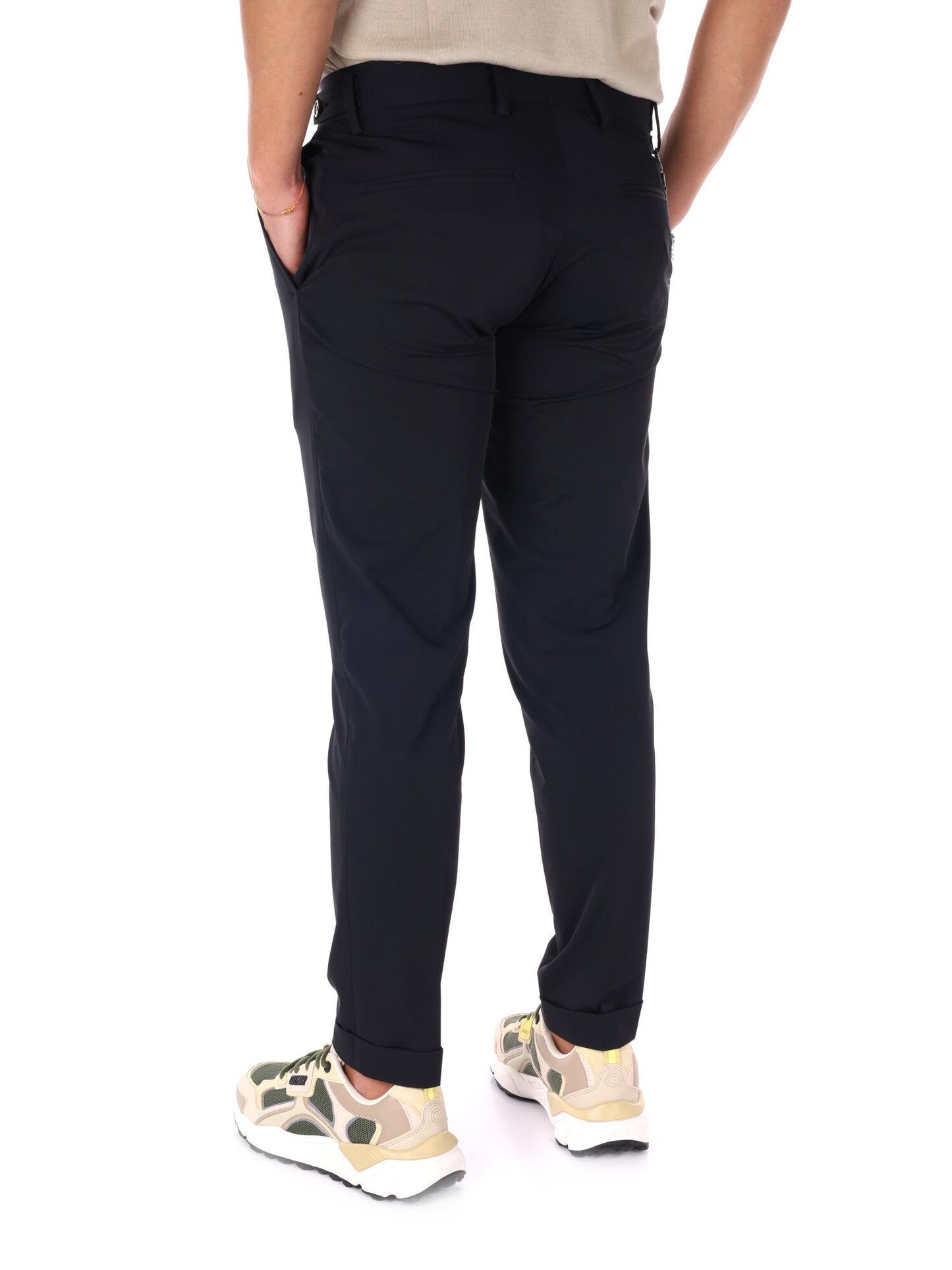 Pantaloni FB CR947 Catena neri da uomo casual per uso quotidiano