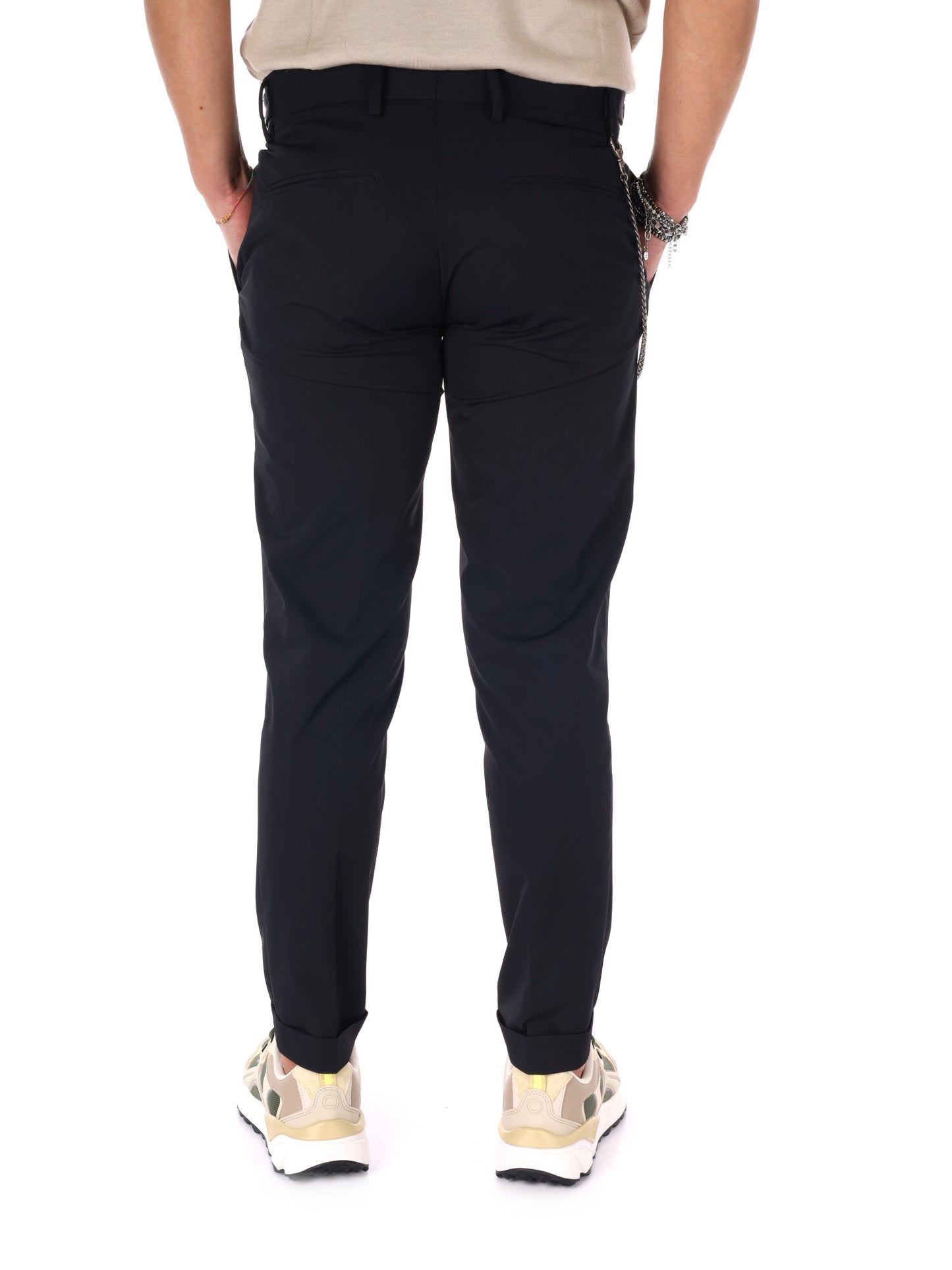 Pantaloni FB CR947 Catena neri da uomo casual per uso quotidiano