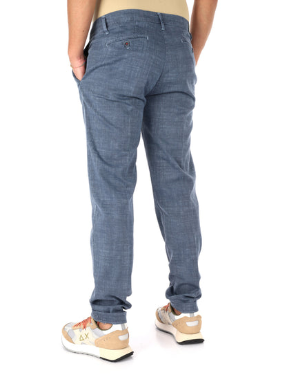 Pantaloni slim stretch da uomo FB con microquadri neri