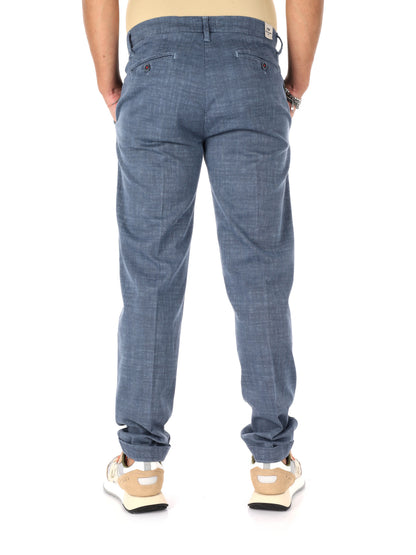 Pantaloni slim stretch da uomo FB con microquadri neri