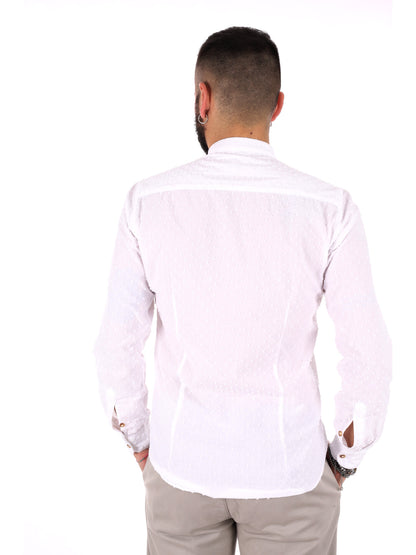 Camicia da uomo FB Crippa con collo alla coreana in bianco