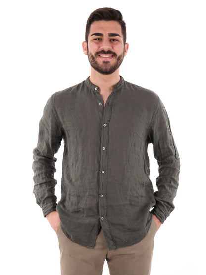 F.B. CAMICIA LINO - VERDE MILITARE