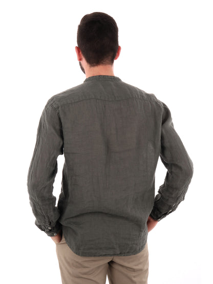 F.B. CAMICIA LINO - VERDE MILITARE