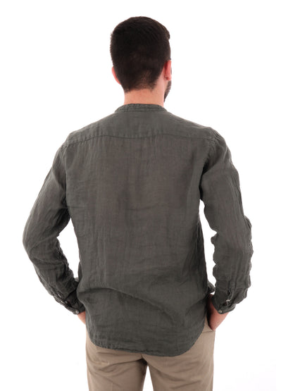F.B. CAMICIA LINO - VERDE MILITARE