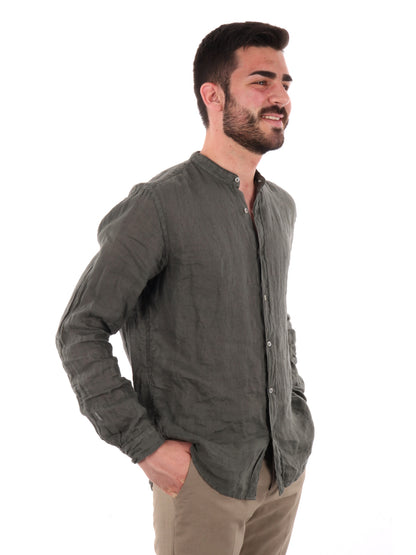 F.B. CAMICIA LINO - VERDE MILITARE