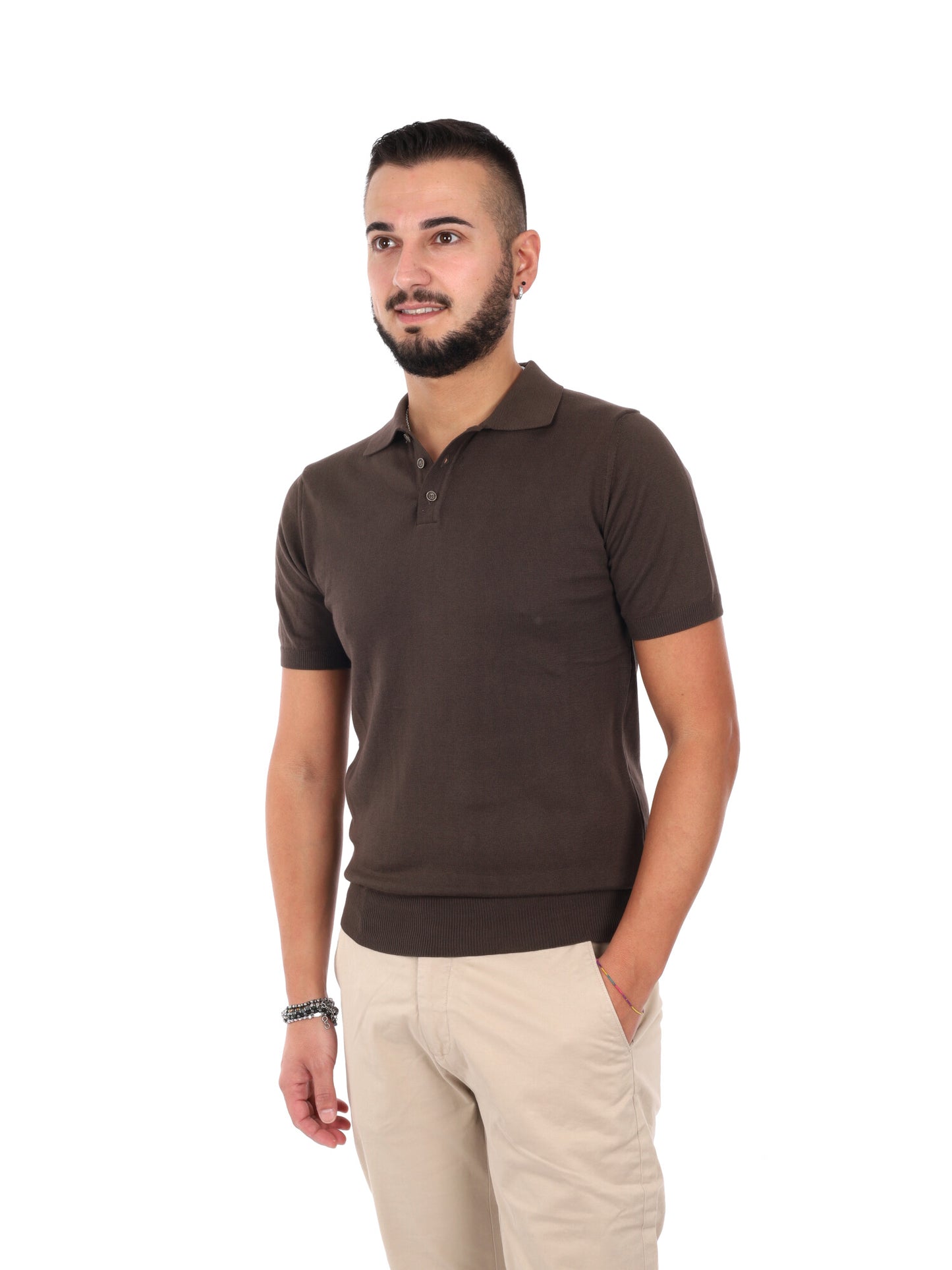 T-shirt uomo Dayane K074 marrone, stile casual versatile
