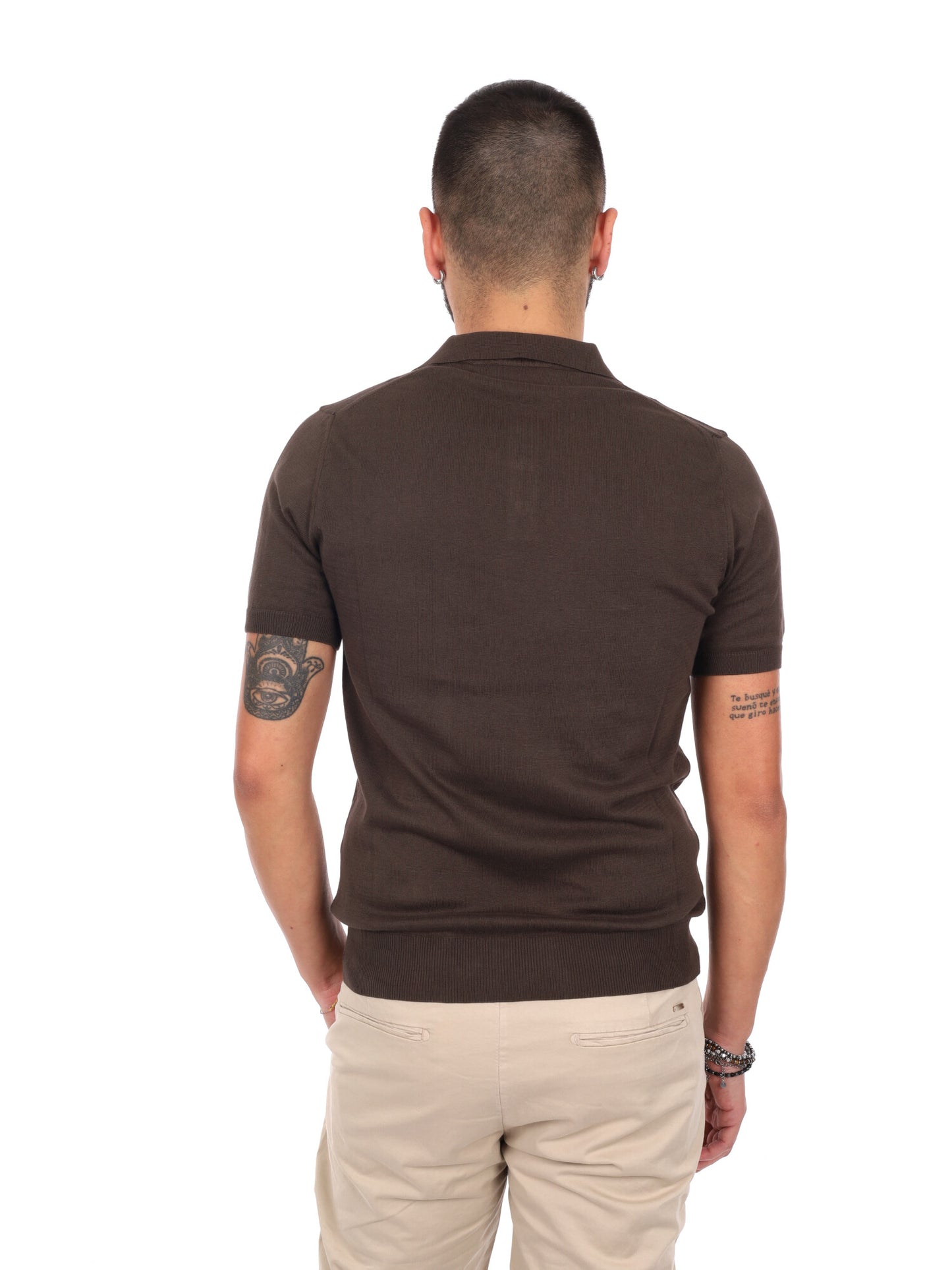 T-shirt uomo Dayane K074 marrone, stile casual versatile