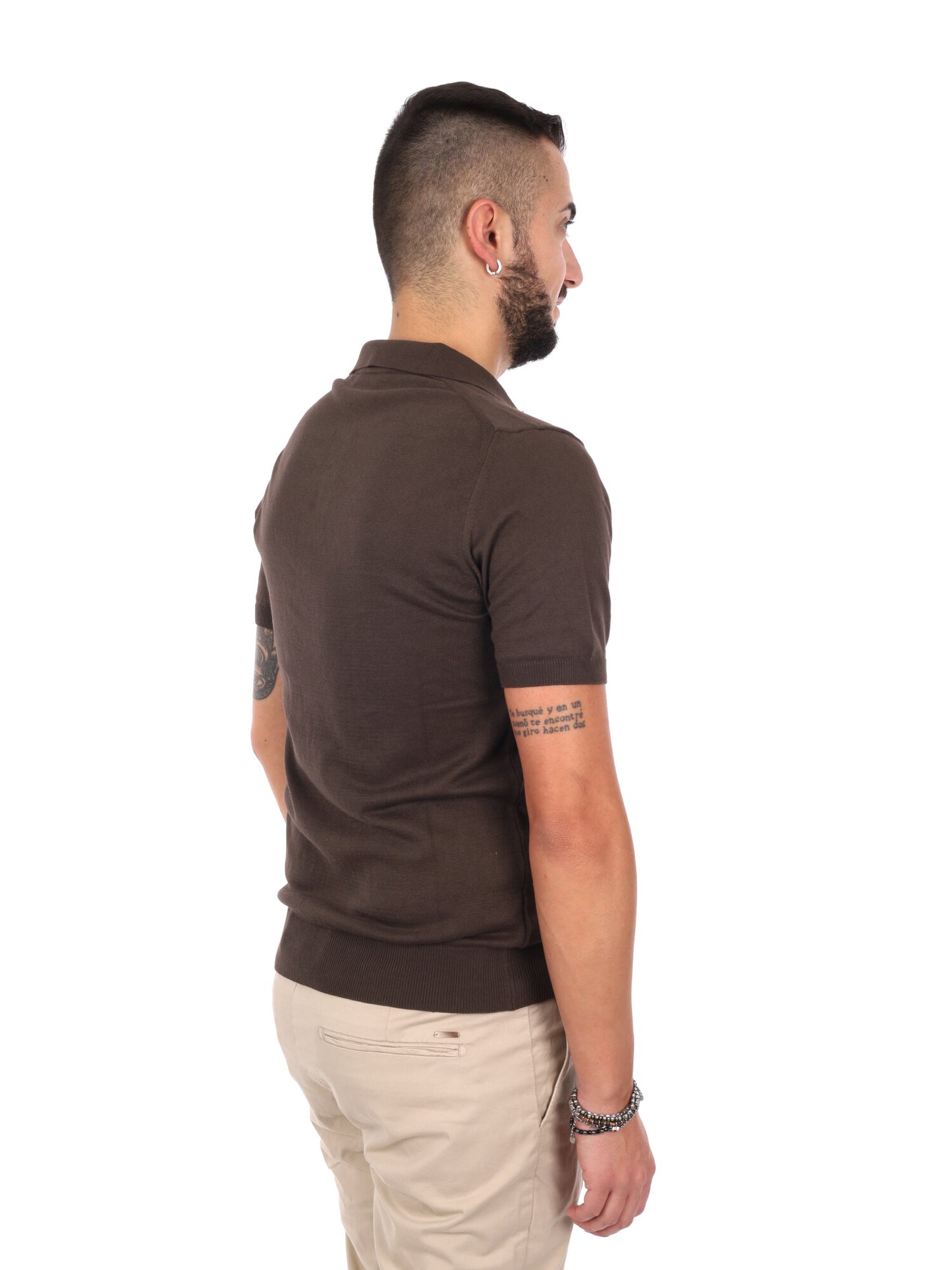 T-shirt uomo Dayane K074 marrone, stile casual versatile