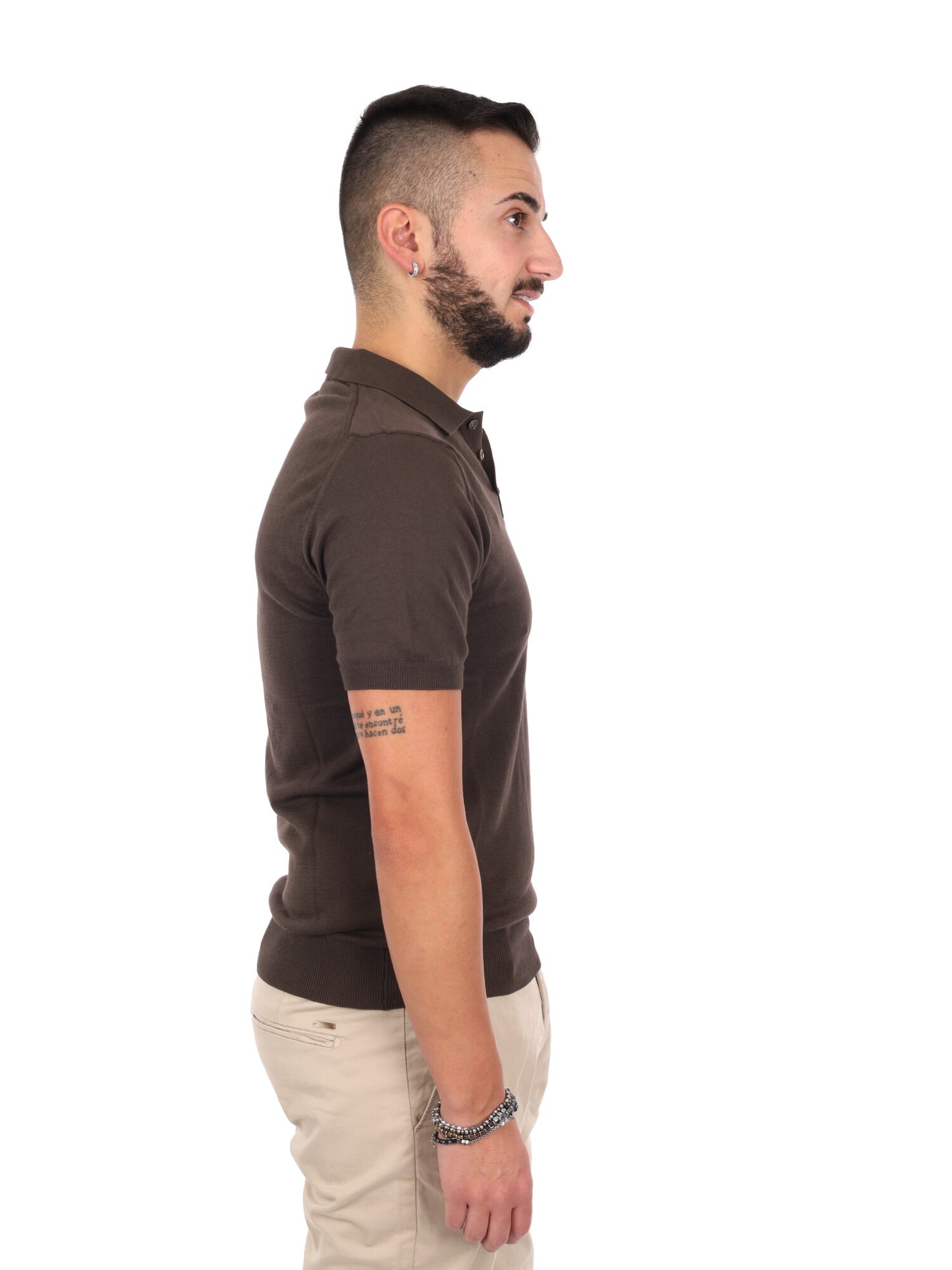 T-shirt uomo Dayane K074 marrone, stile casual versatile