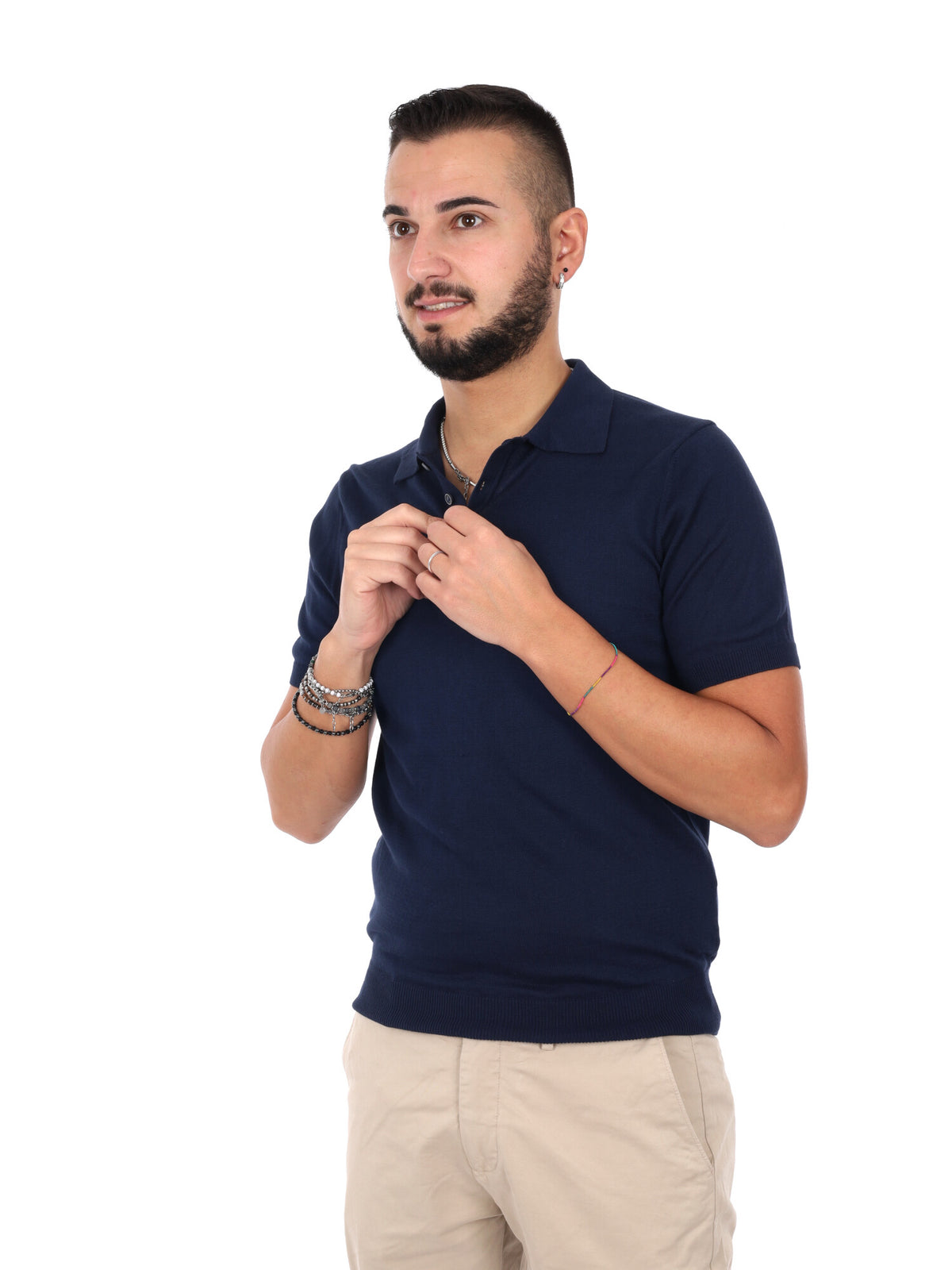 F.b. polo maglia da uomo blu