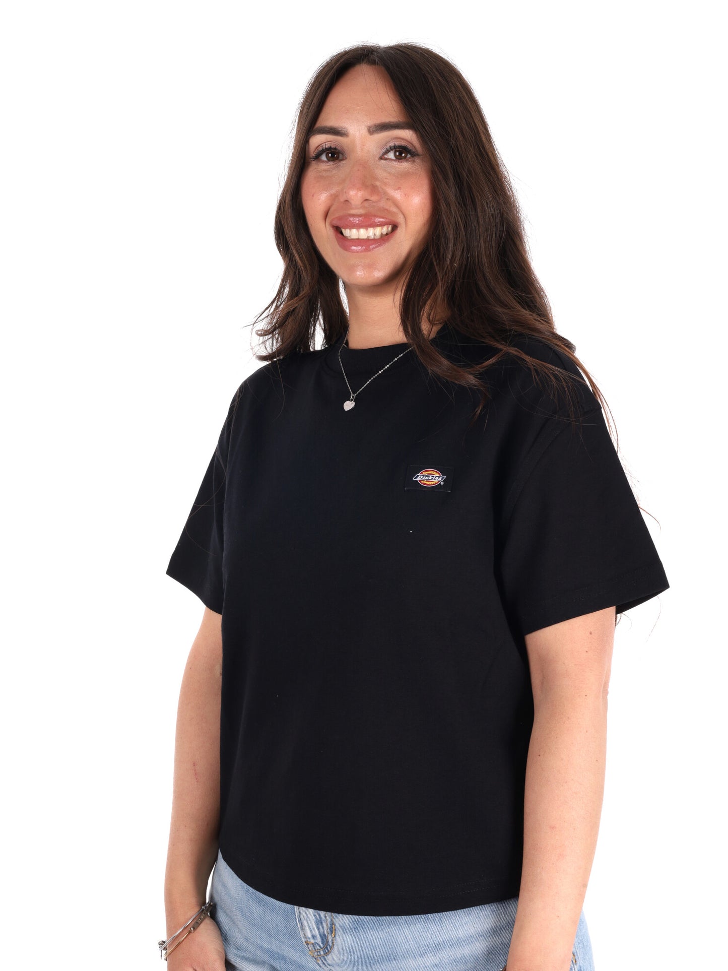 Dickies Oakport Boxy, t-shirt cropped donna nera