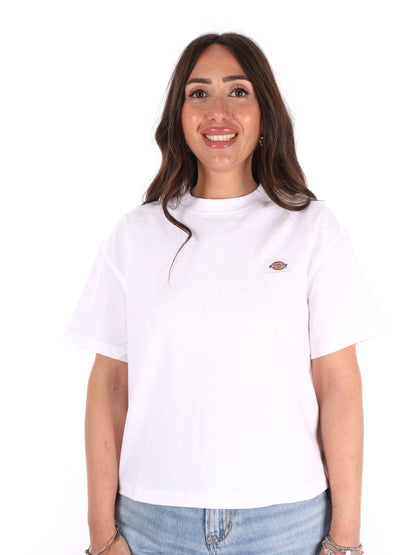 Dickies Oakport Boxy, t-shirt donna bianca a maniche corte