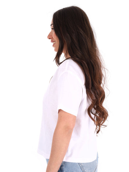 Dickies Oakport Boxy, t-shirt donna bianca a maniche corte