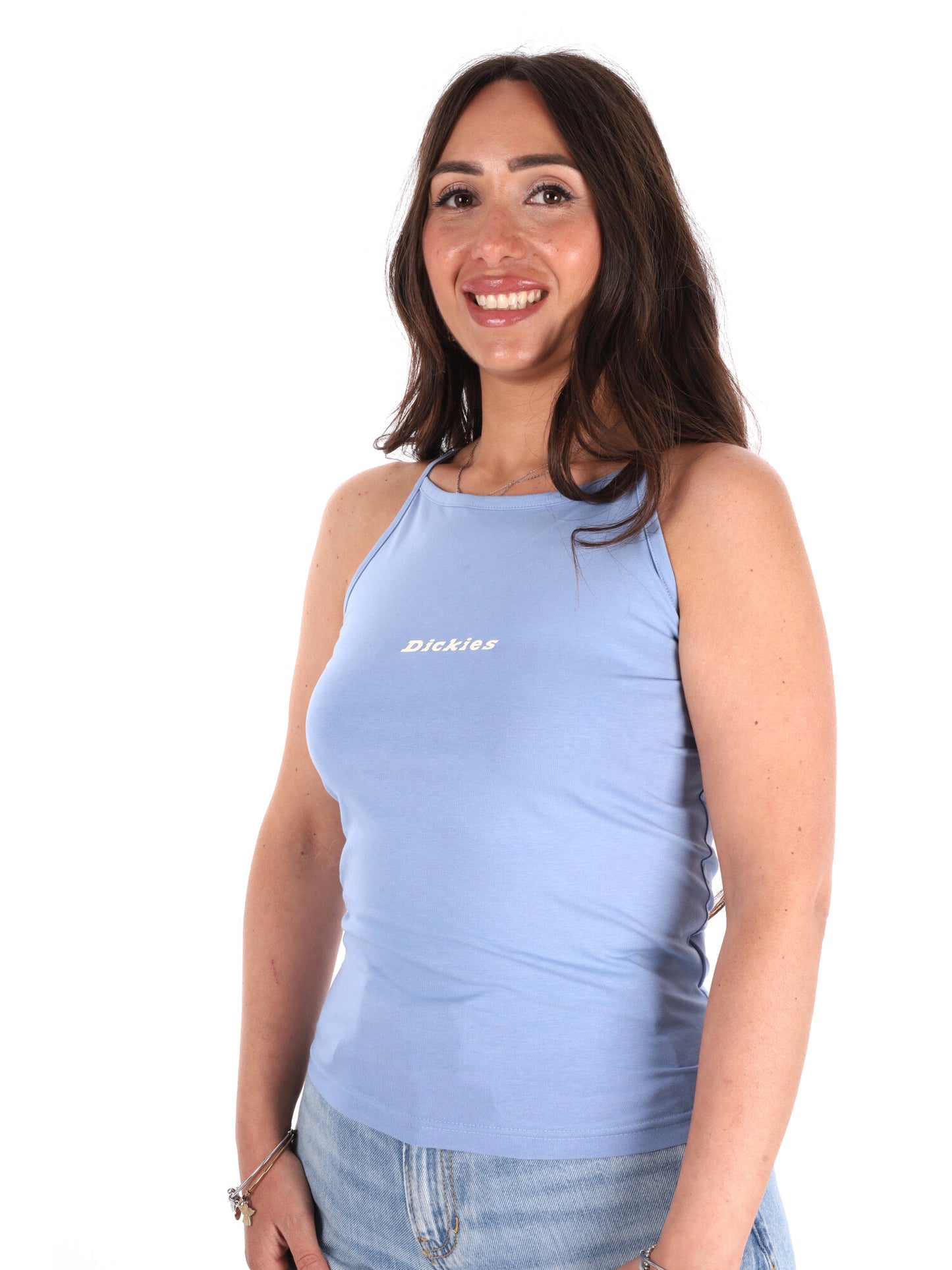 Dickies Honeyville, canotta donna azzurra per la primavera-estate