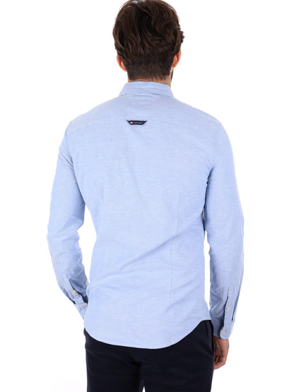 CAMICIA SLIM FIT TOMMY JEANS DA UOMO CELESTE