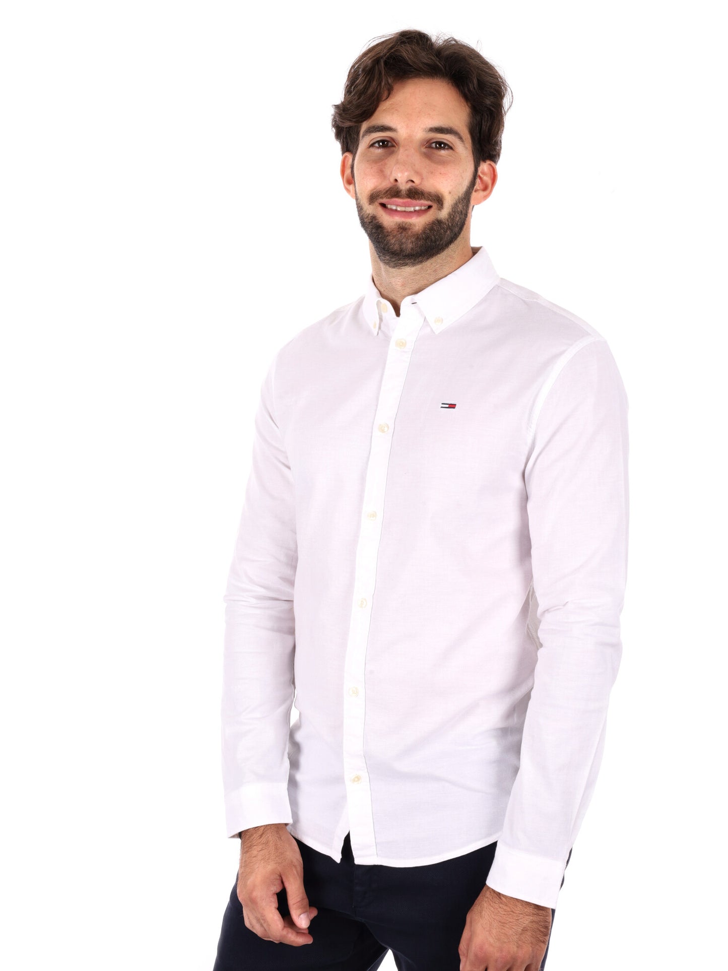 CAMICIA SLIM FIT TOMMY JEANS DA UOMO BIANCO