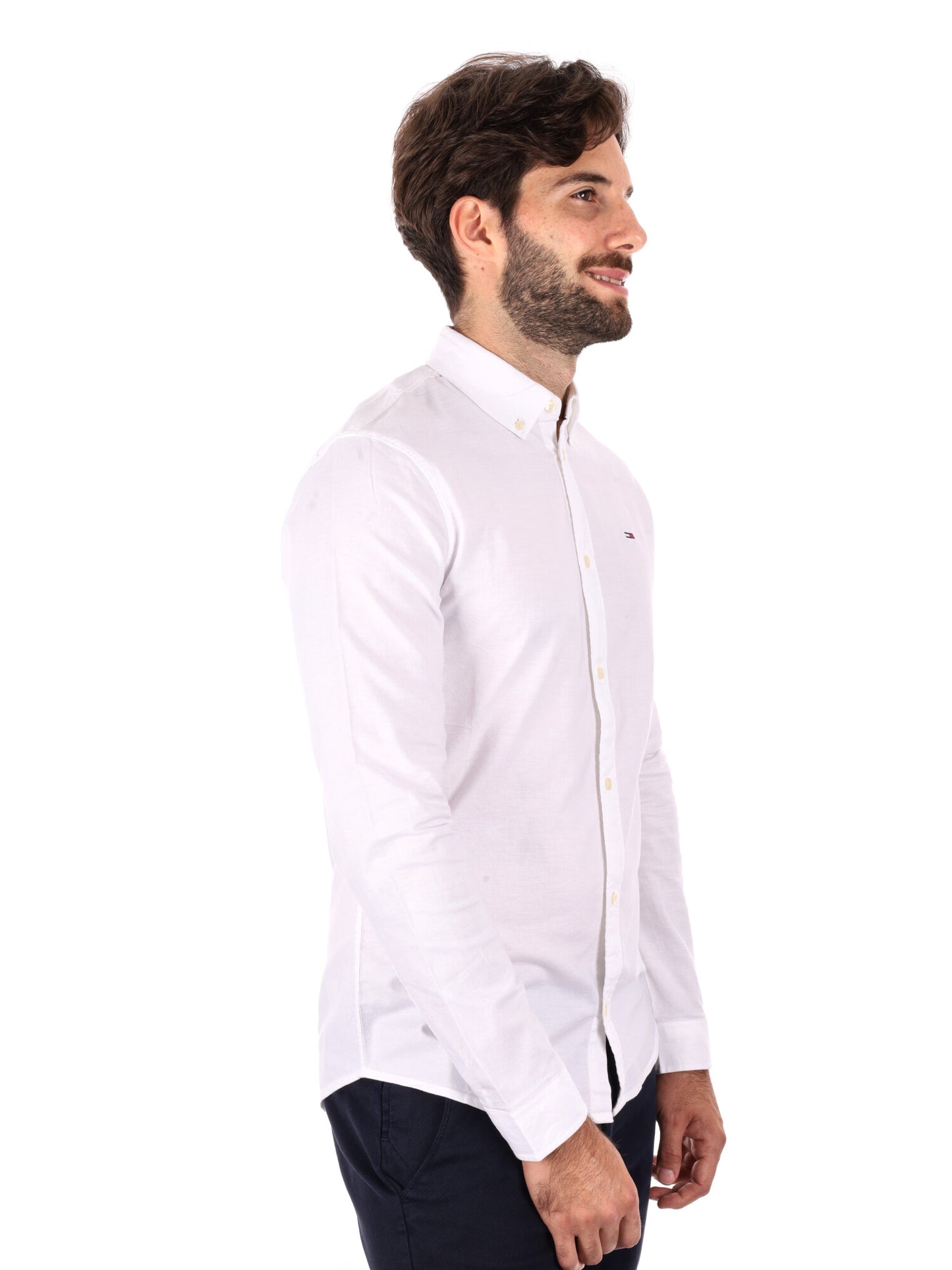 CAMICIA SLIM FIT TOMMY JEANS DA UOMO BIANCO