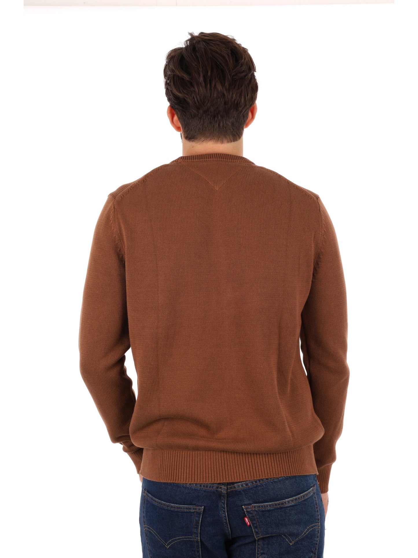 PULLOVER SLIM TOMMY JEANS DA UOMO MARRONE