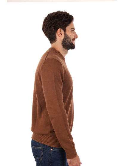 PULLOVER SLIM TOMMY JEANS DA UOMO MARRONE