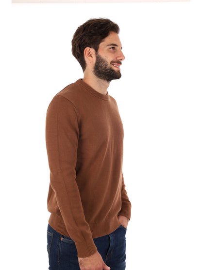 PULLOVER SLIM TOMMY JEANS DA UOMO MARRONE
