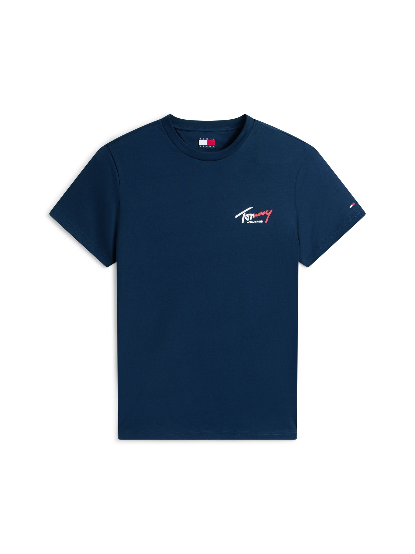 T-shirt blu da uomo Tommy Jeans con logo ricamato e vestibilità regular