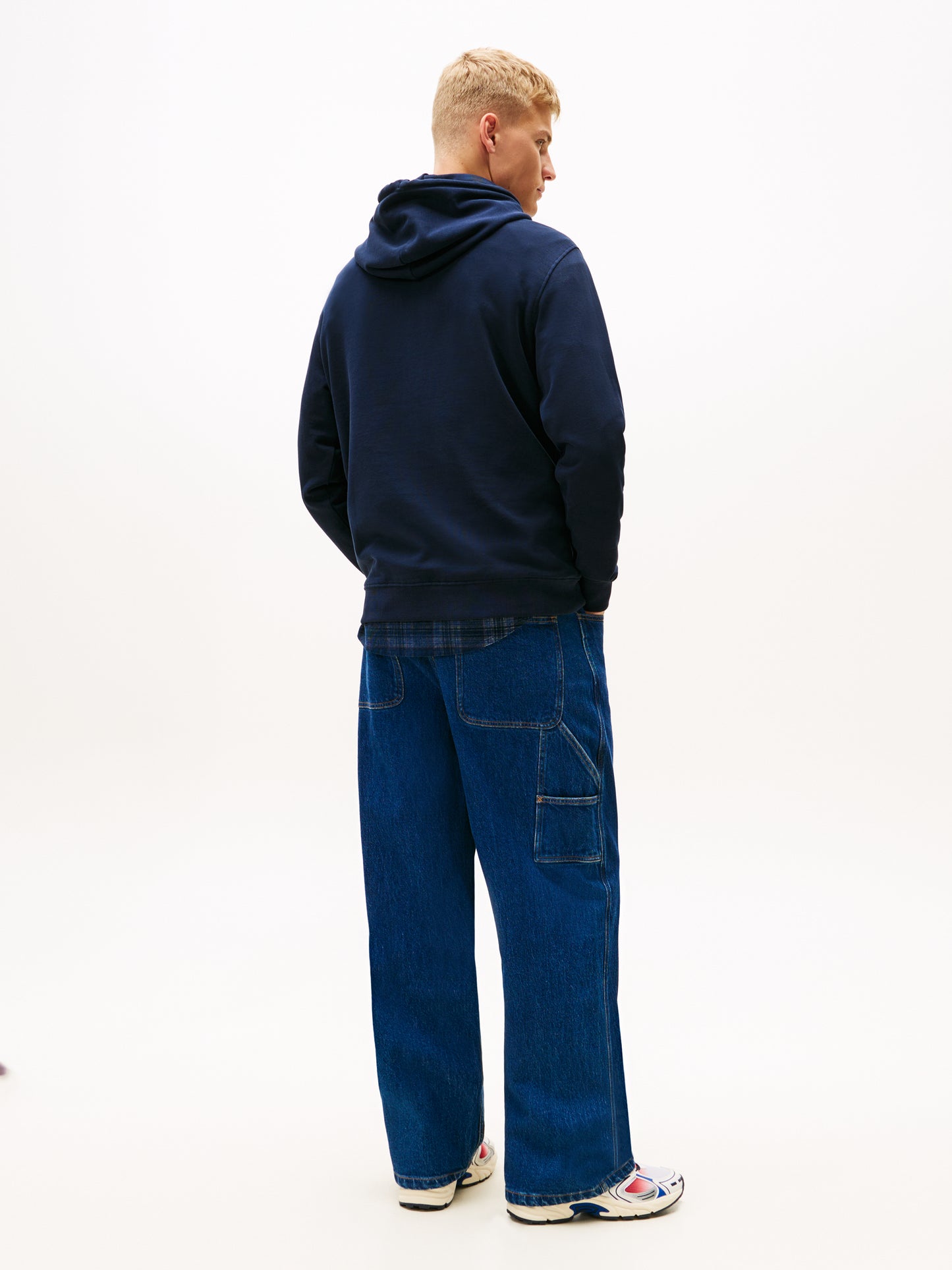 Felpa con cappuccio blu Tommy Jeans da uomo con logo