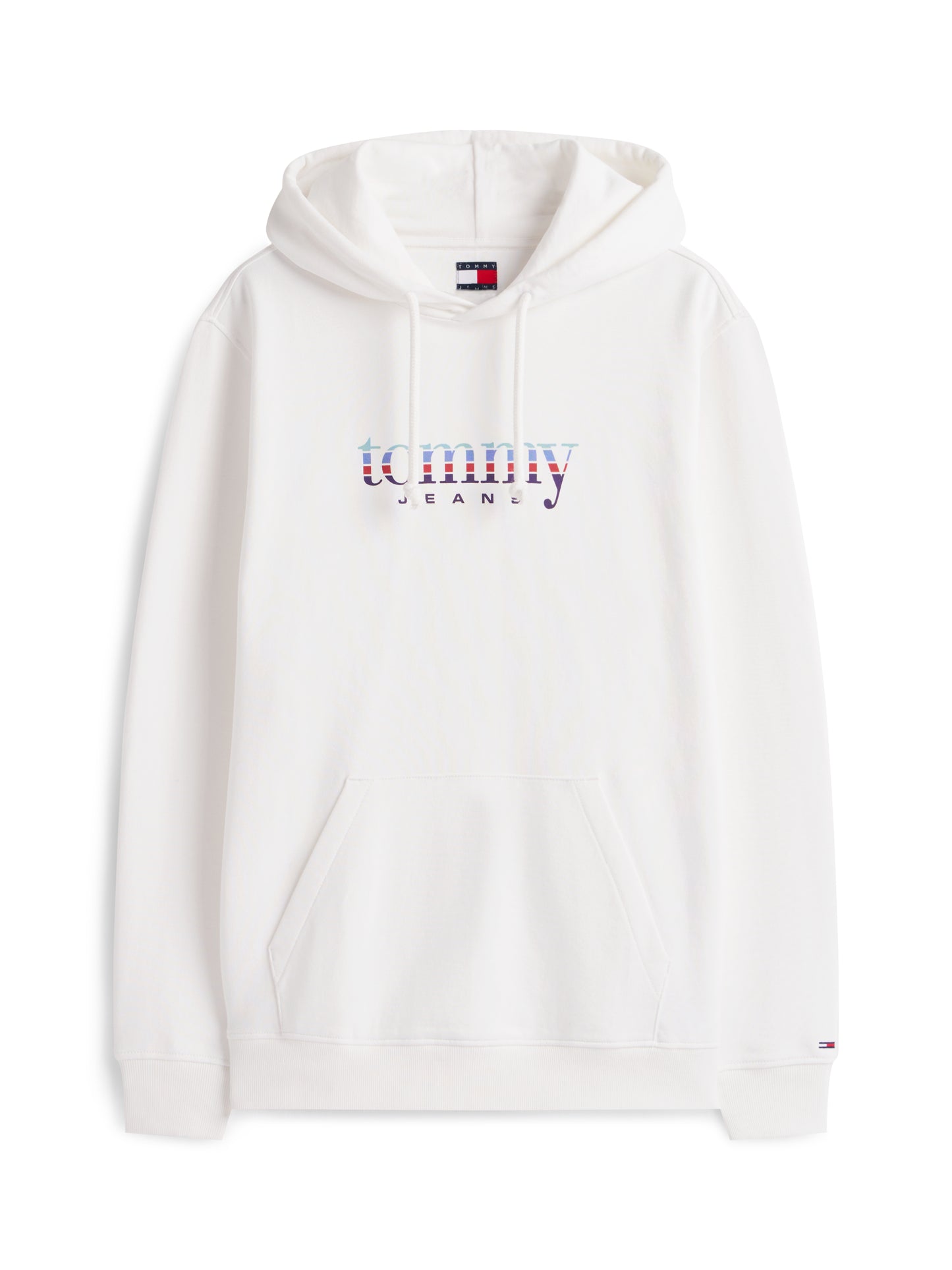 Felpa bianca Tommy Hilfiger con cappuccio e logo da uomo