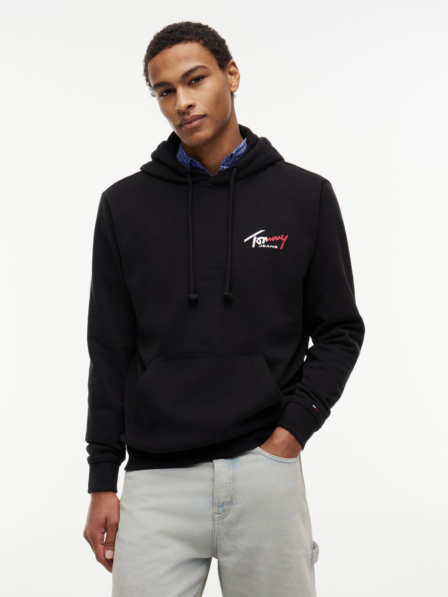 Felpa con cappuccio nera Tommy Jeans da uomo