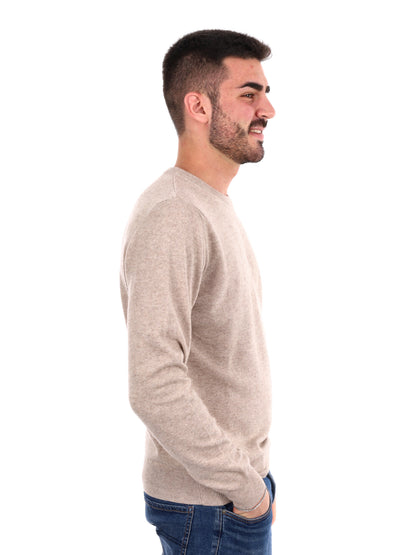 MAGLIA GIROCOLLO FB DA UOMO BEIGE