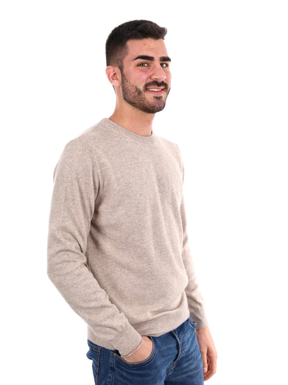 MAGLIA GIROCOLLO FB DA UOMO BEIGE