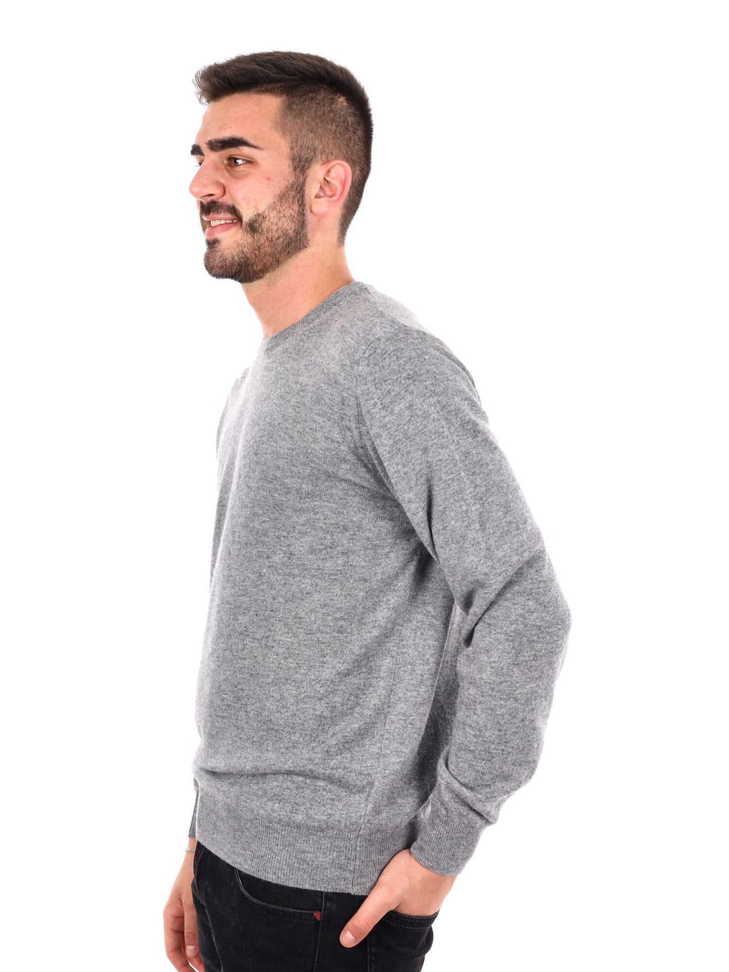 MAGLIA GIROCOLLO FB DA UOMO GRIGIO