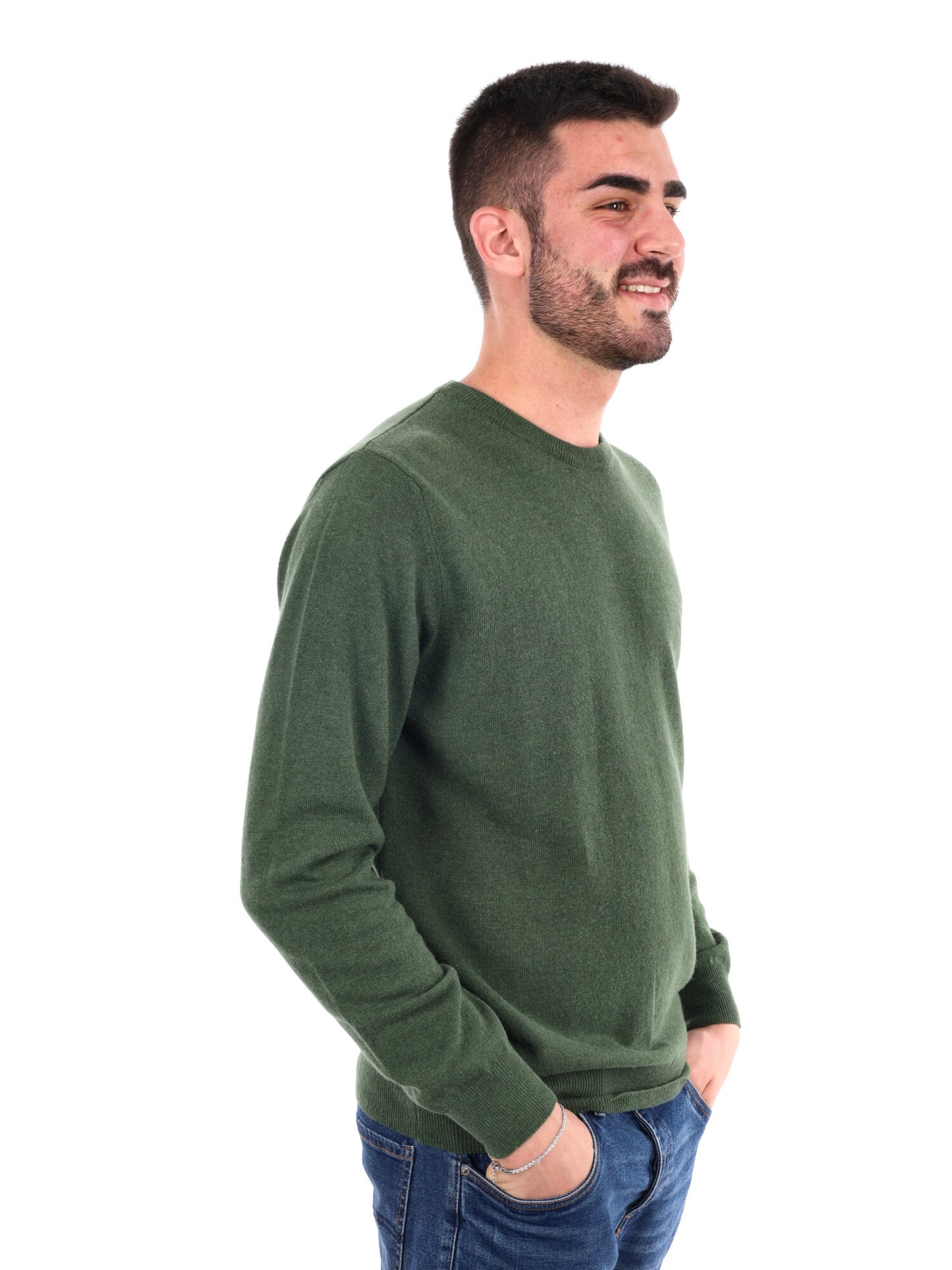 MAGLIA GIROCOLLO FB DA UOMO VERDE