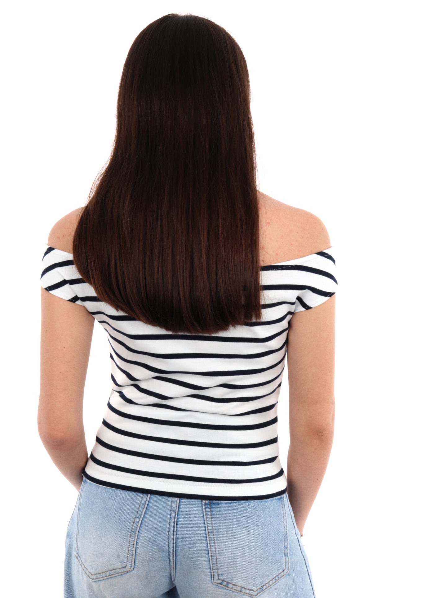 T-SHIRT SCOLLA A BARCA TOMMY JEANS DONNA BIANCO-BLU