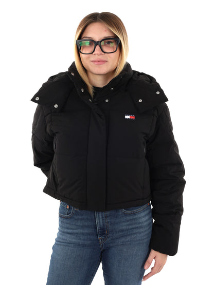 PIUMINO IMBOTTITO CROPPED ALASKA TOMMY JEANS DA DONNA NERO