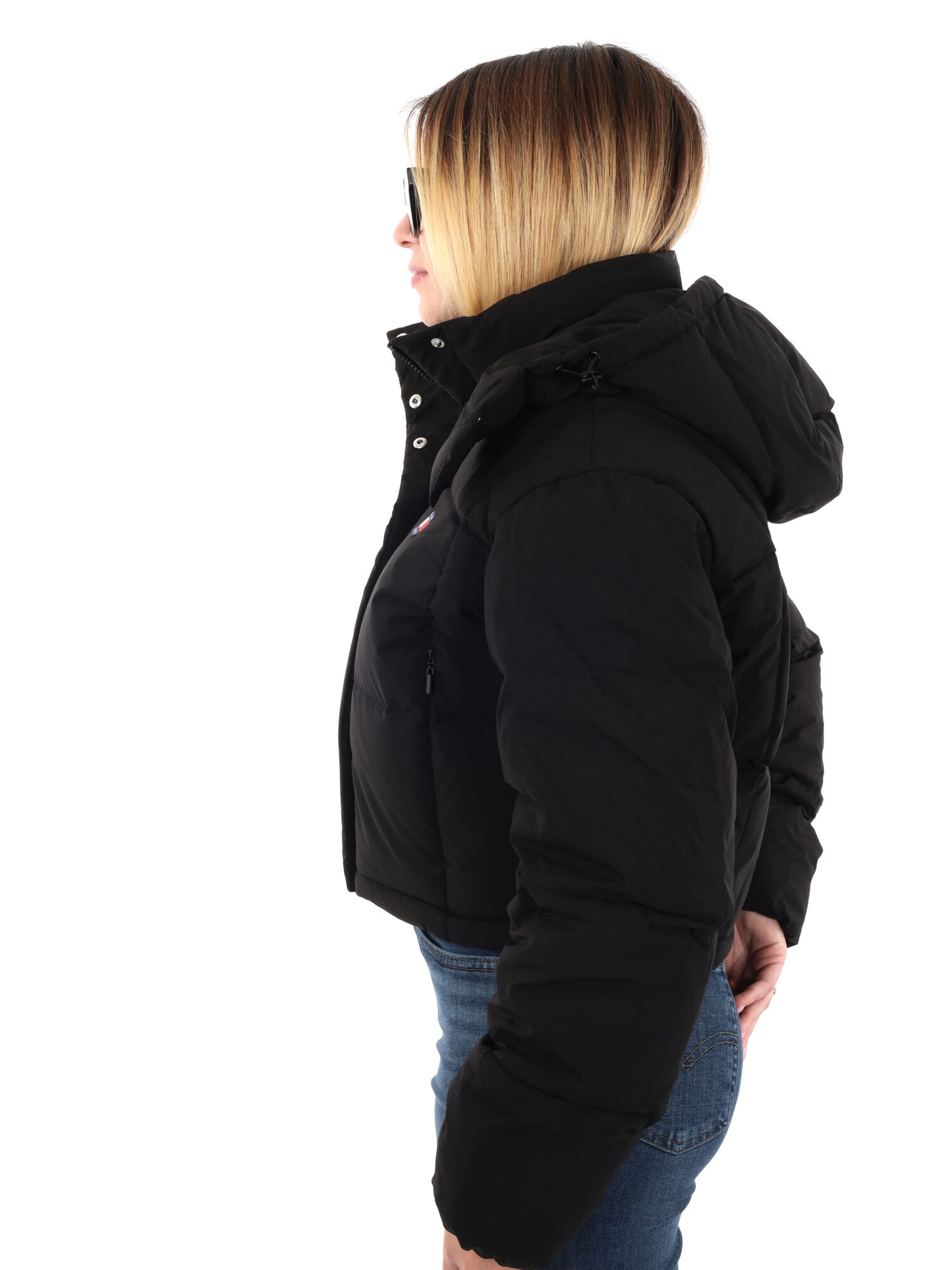 PIUMINO IMBOTTITO CROPPED ALASKA TOMMY JEANS DA DONNA NERO