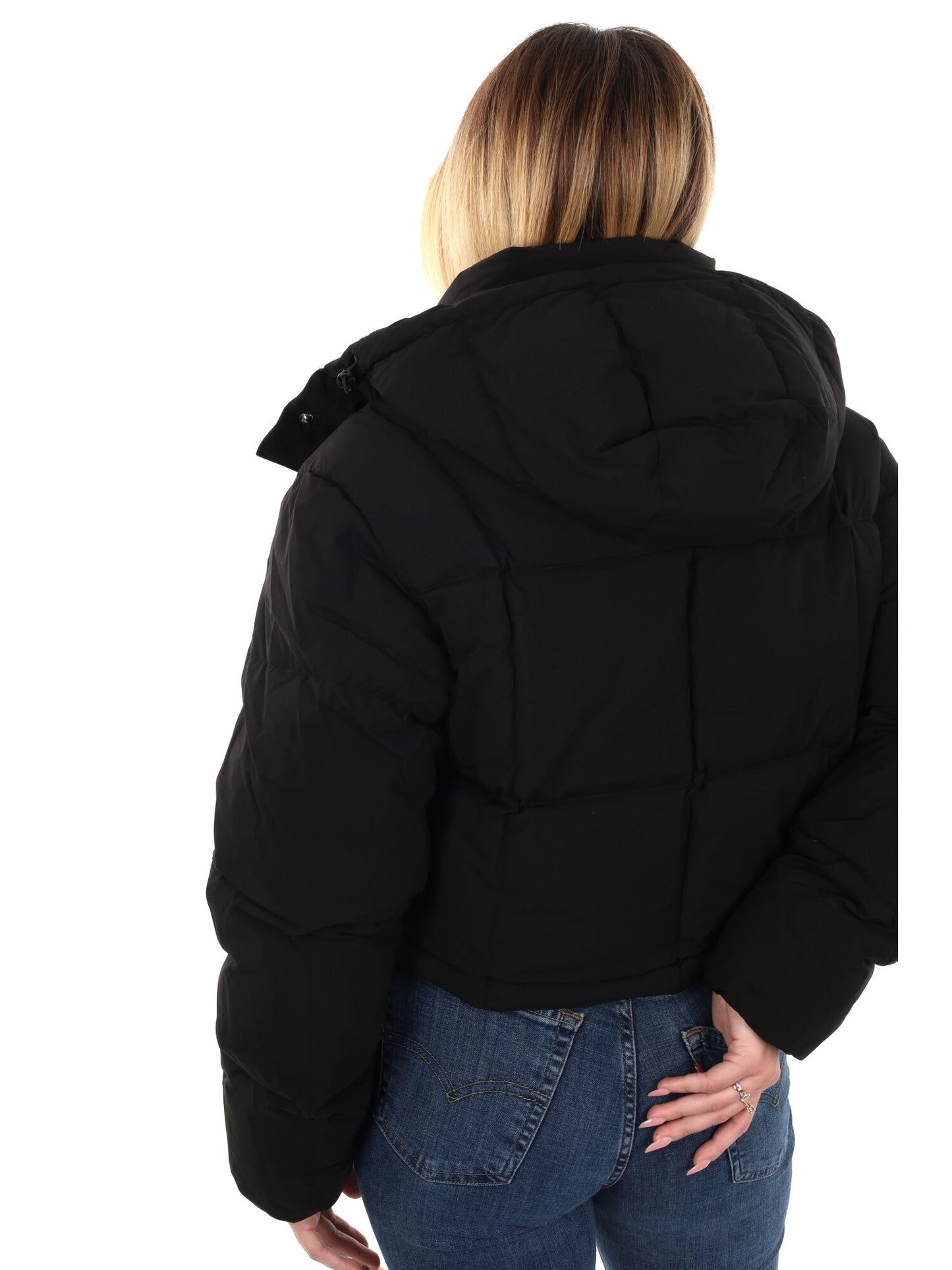 PIUMINO IMBOTTITO CROPPED ALASKA TOMMY JEANS DA DONNA NERO