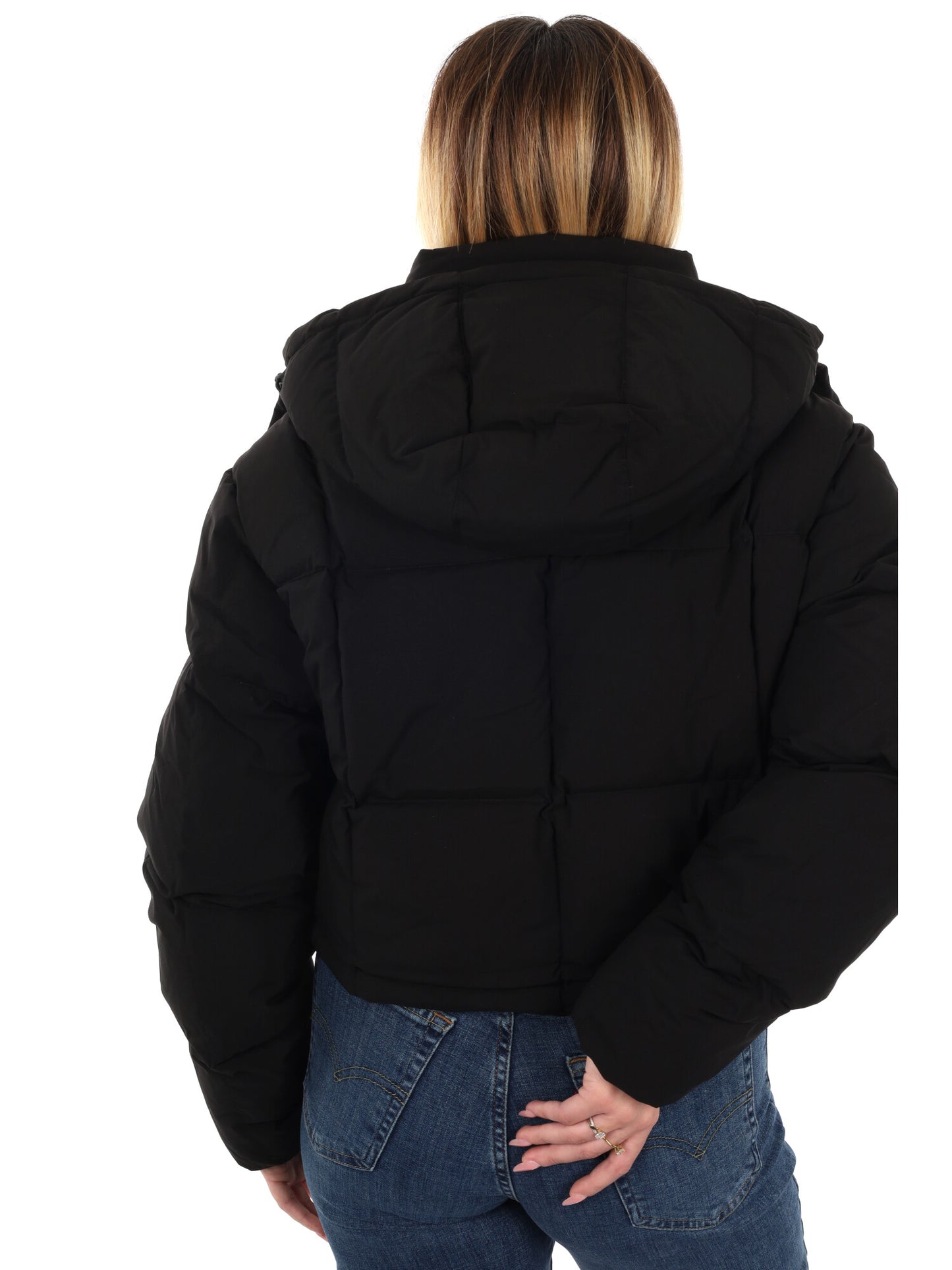 PIUMINO IMBOTTITO CROPPED ALASKA TOMMY JEANS DA DONNA NERO
