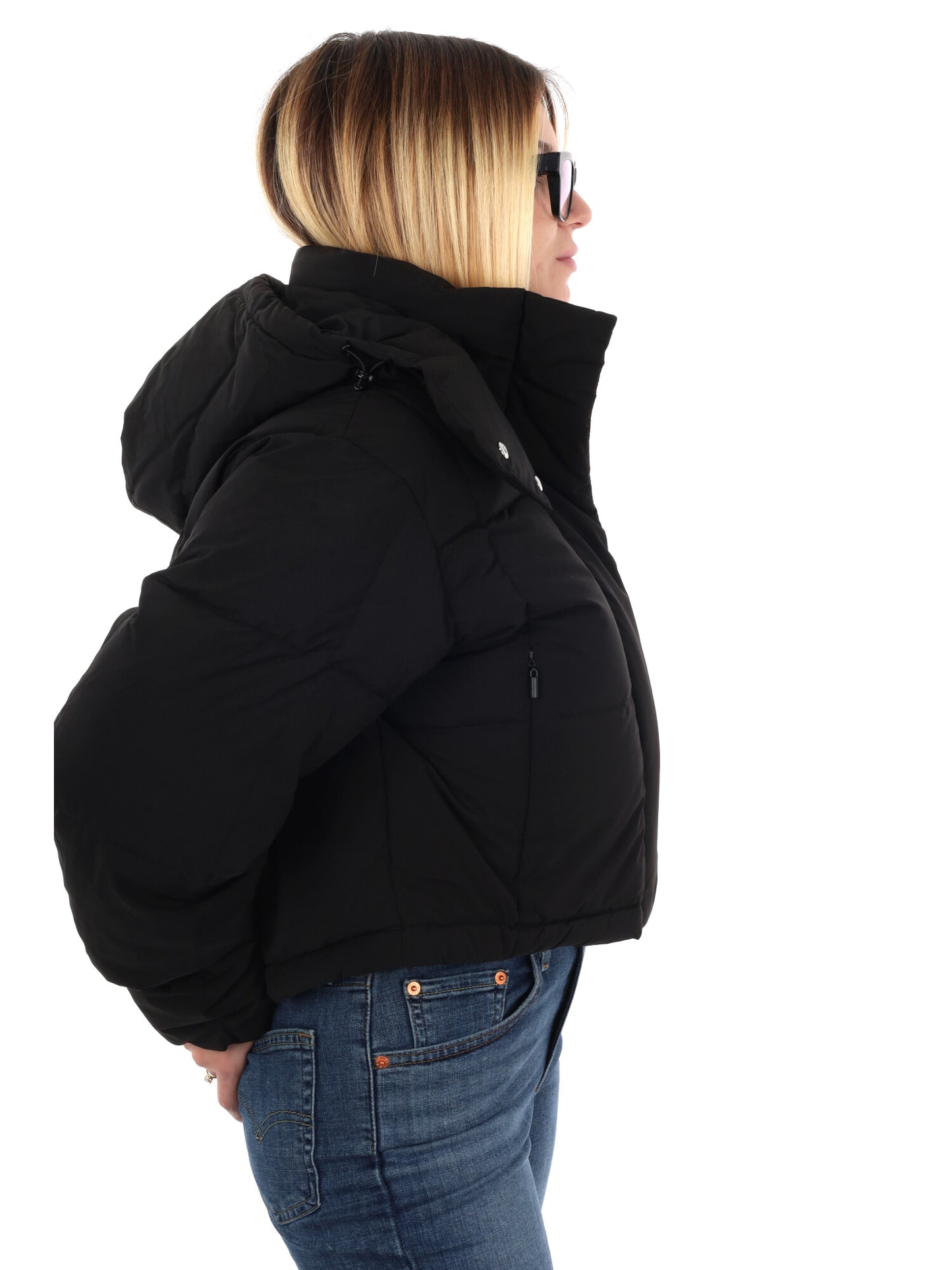 PIUMINO IMBOTTITO CROPPED ALASKA TOMMY JEANS DA DONNA NERO