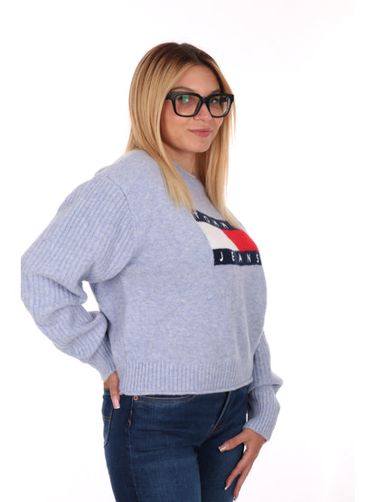 PULLOVER FLAG TOMMY JEANS DA DONNA LILLA