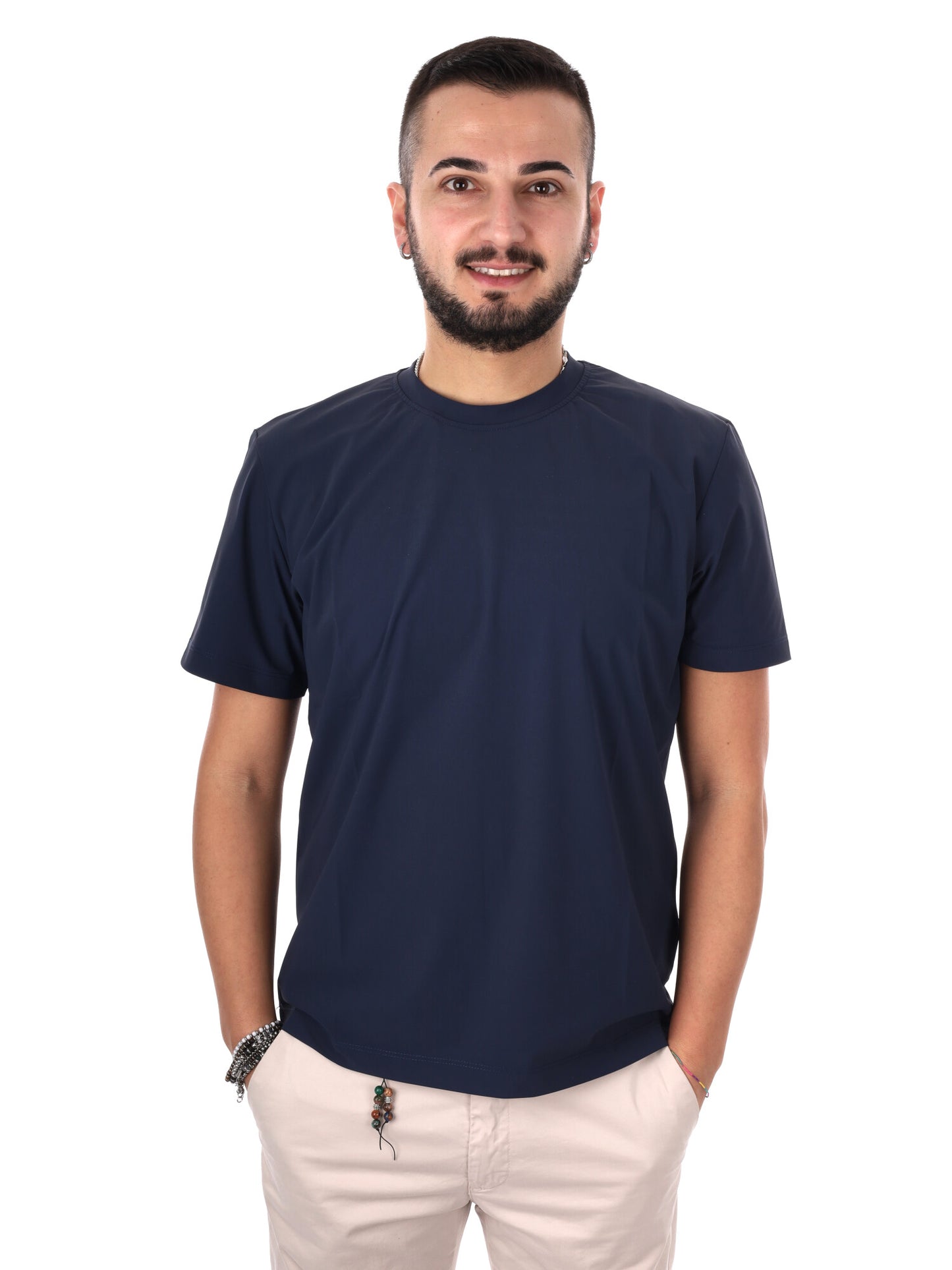 T-shirt Energy B015 da uomo in cotone blu casual