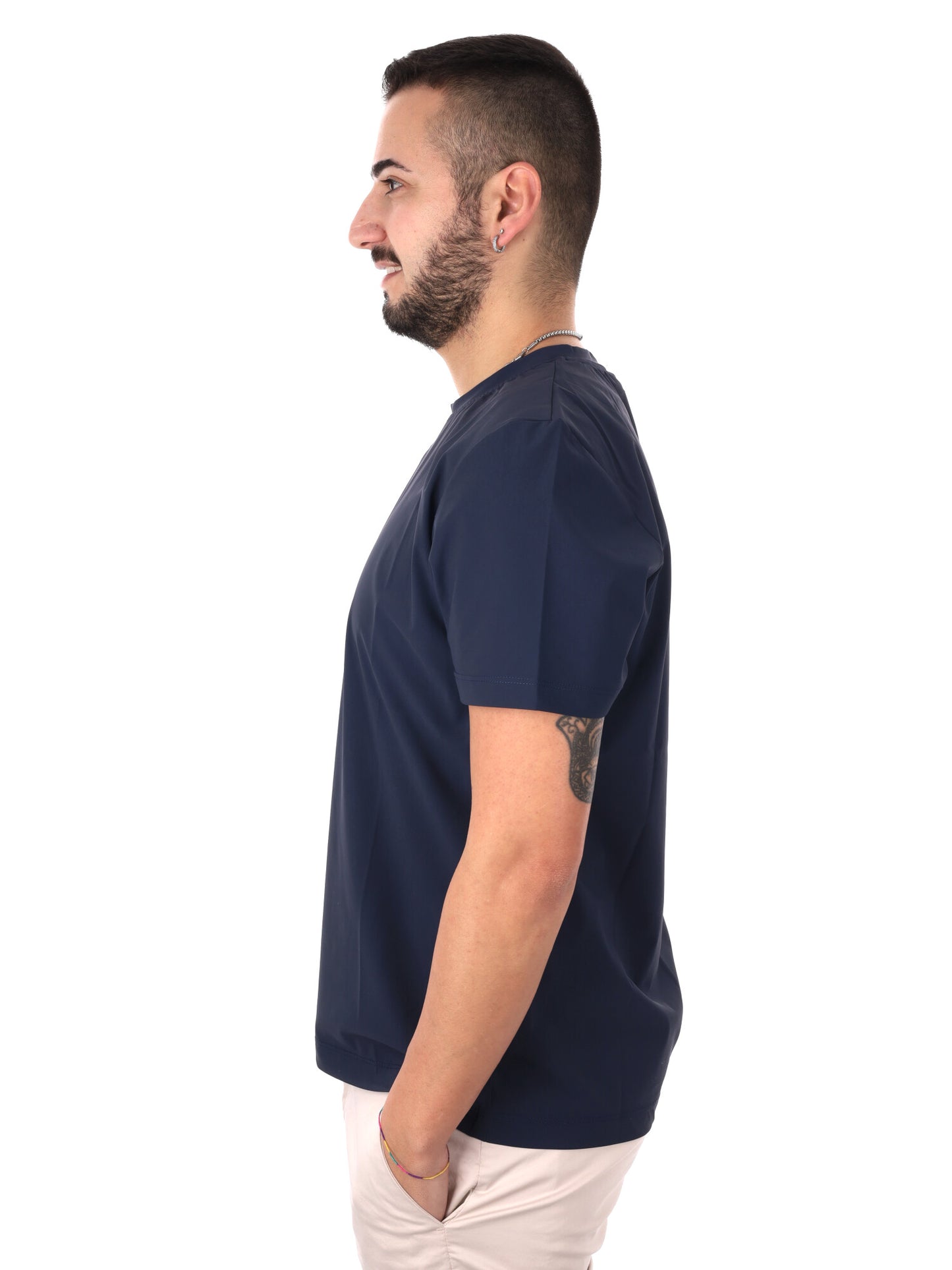 T-shirt Energy B015 da uomo in cotone blu casual