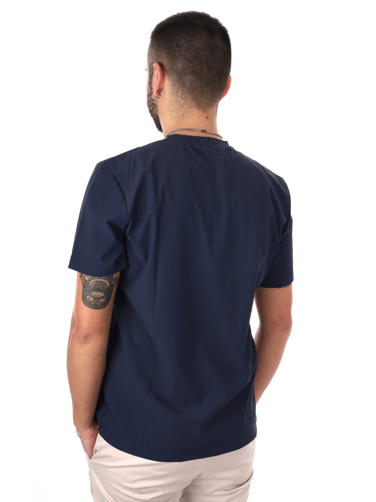 T-shirt Energy B015 da uomo in cotone blu casual