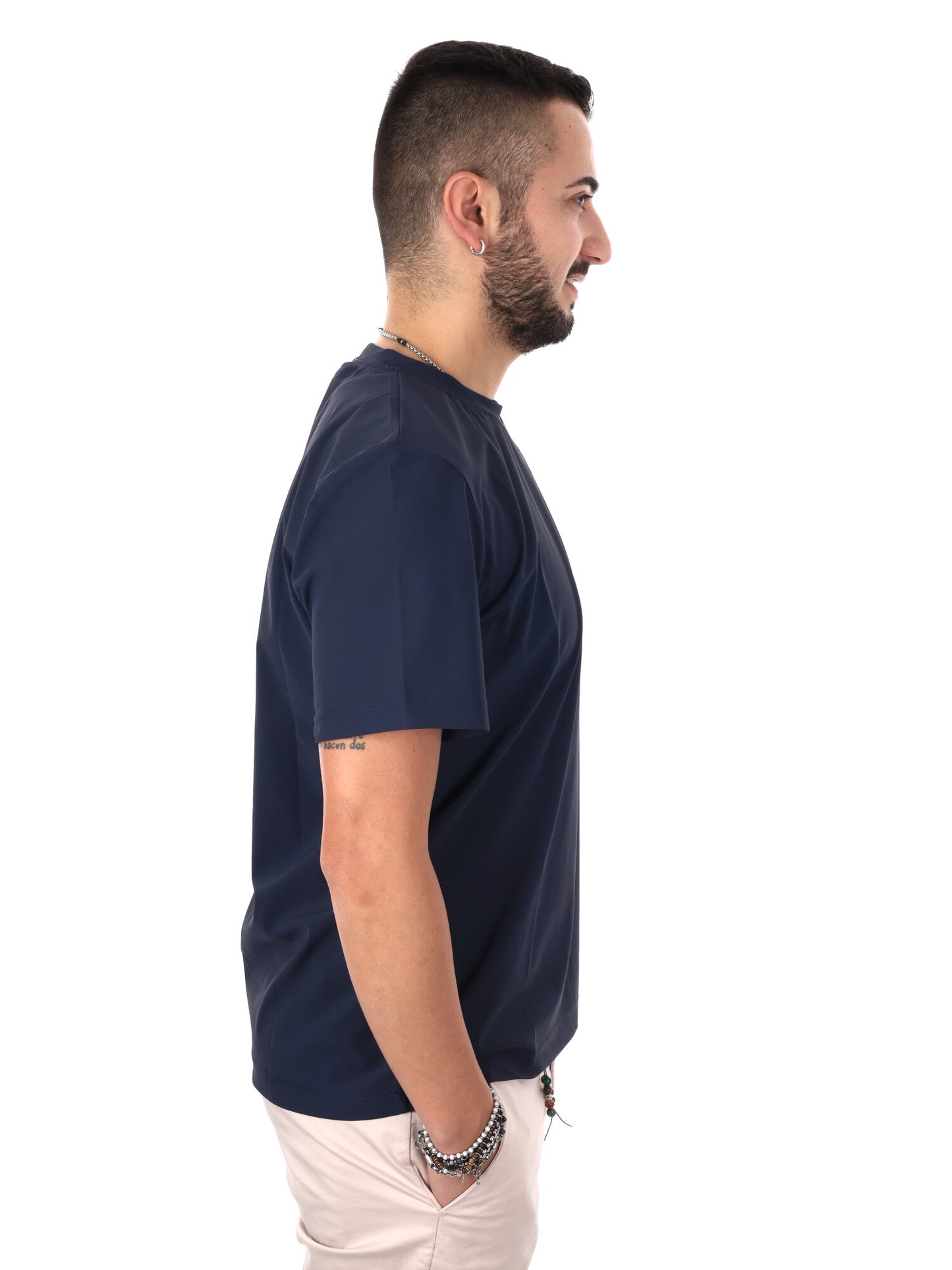 T-shirt Energy B015 da uomo in cotone blu casual