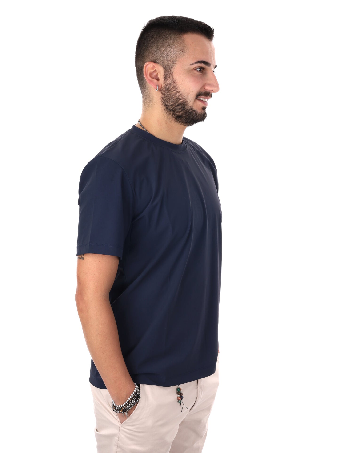 T-shirt Energy B015 da uomo in cotone blu casual