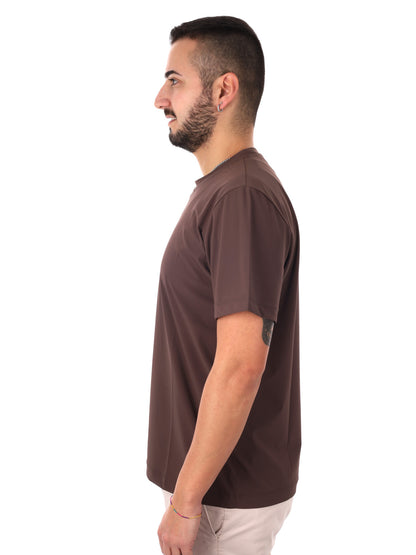 T-shirt maniche corte FB Energy M003 da uomo in cotone marrone