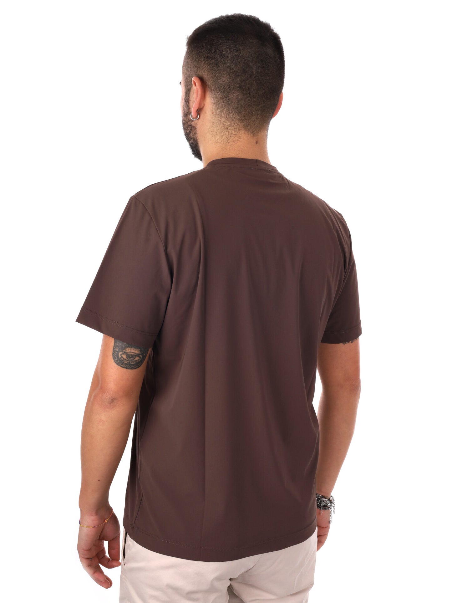 T-shirt maniche corte FB Energy M003 da uomo in cotone marrone