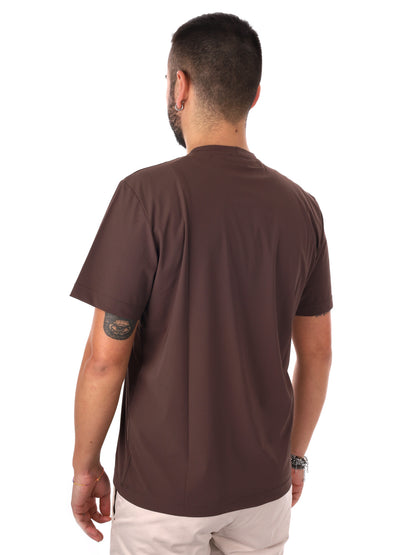 T-shirt maniche corte FB Energy M003 da uomo in cotone marrone