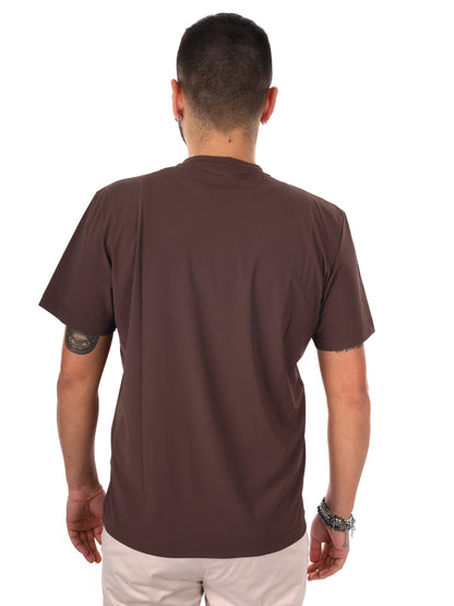 T-shirt maniche corte FB Energy M003 da uomo in cotone marrone