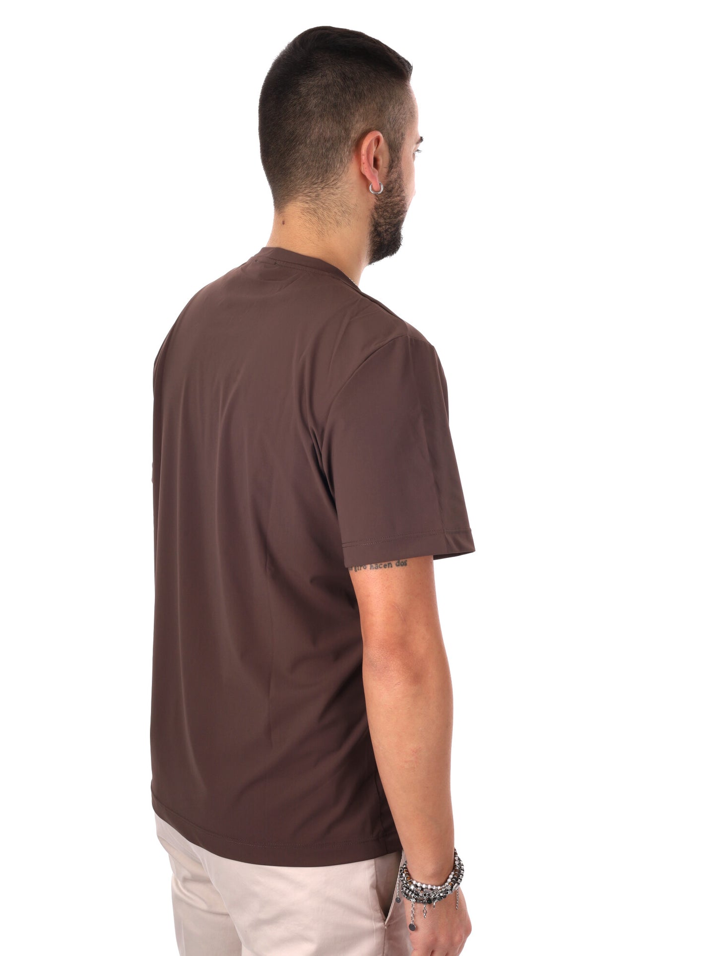 T-shirt maniche corte FB Energy M003 da uomo in cotone marrone