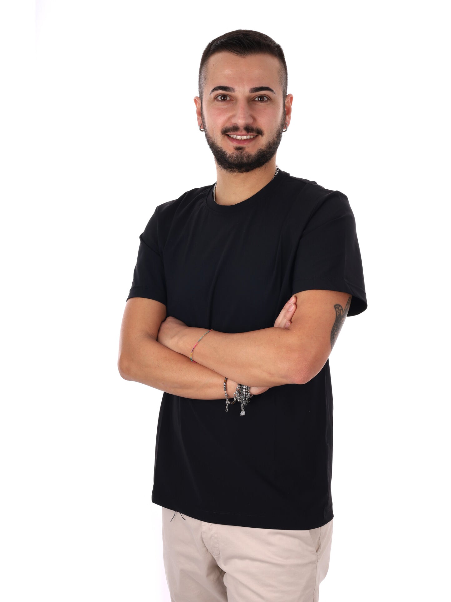 T-shirt FB Energy N016 da uomo in cotone nero, casual e confortevole